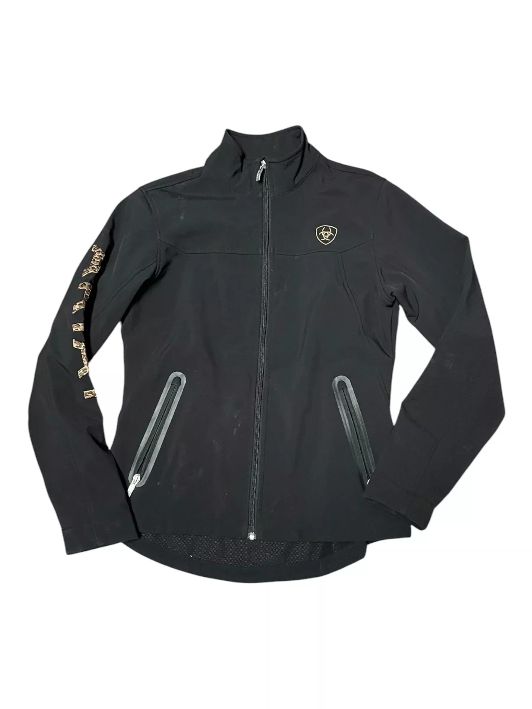 Ariat Softshell Jacket - Black/Cheetah - M - USED