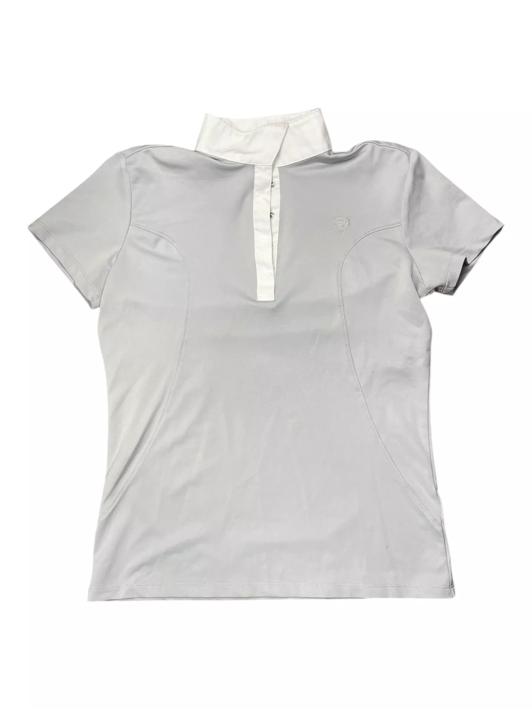 Ariat SS Show Shirt - Gray/White - S - USED