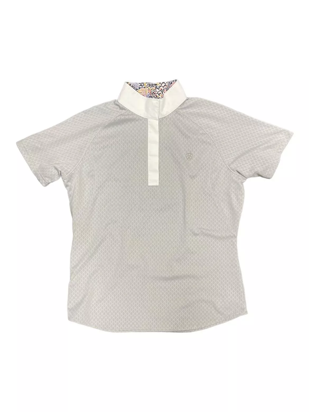 Ariat SS Show Shirt - Grey/White - XL - USED
