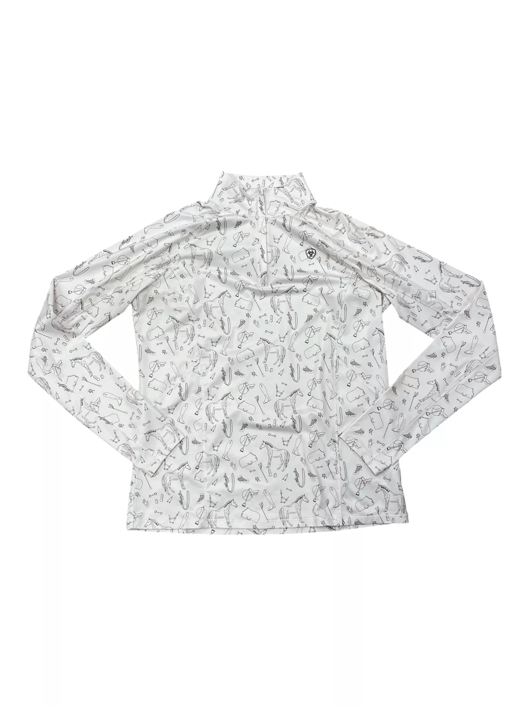 Ariat Summer Base Layer - Cream/Brown Print - XL - USED