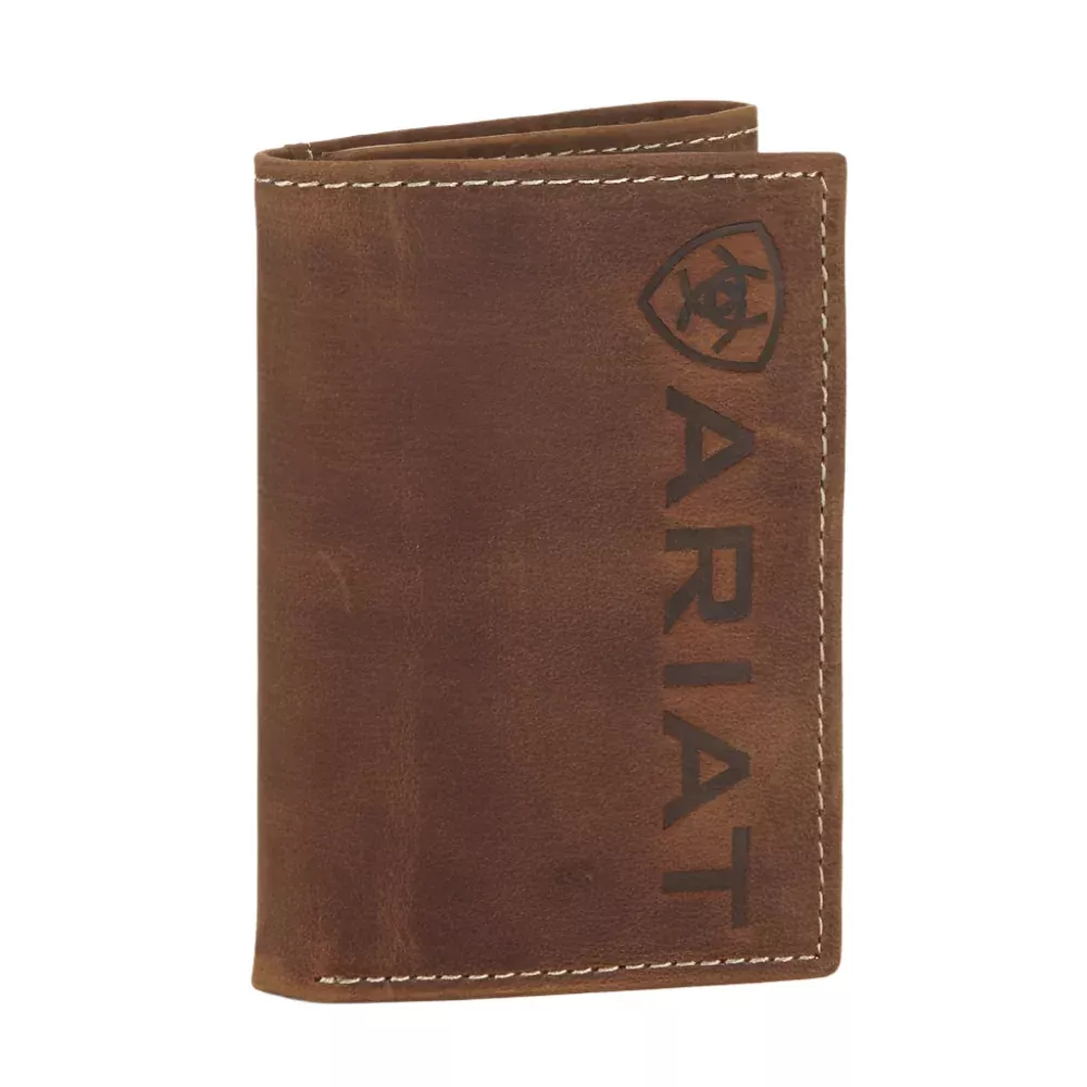 Ariat Vertical Debossed Logo Trifold Wallet