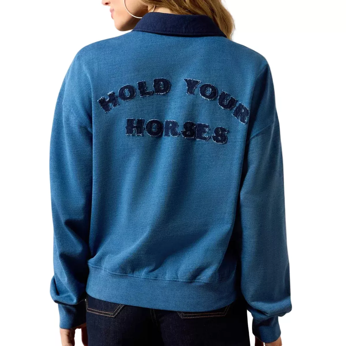 Ariat Women's 1/4 Snap Hold Your Horses Sweatshirt