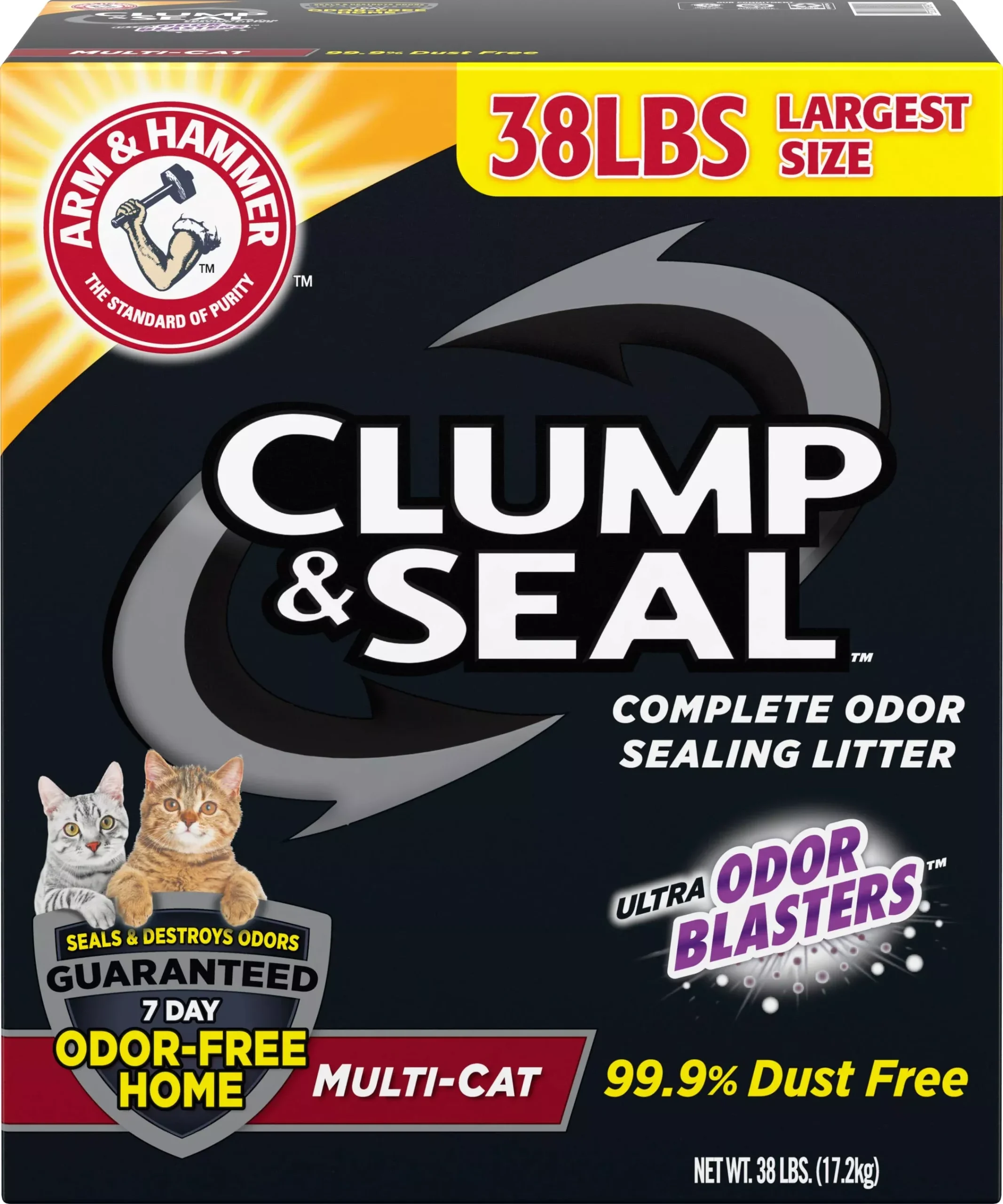Arm & Hammer Clump & Seal Multi-Cat Litter, Fresh Scent, 38 lb