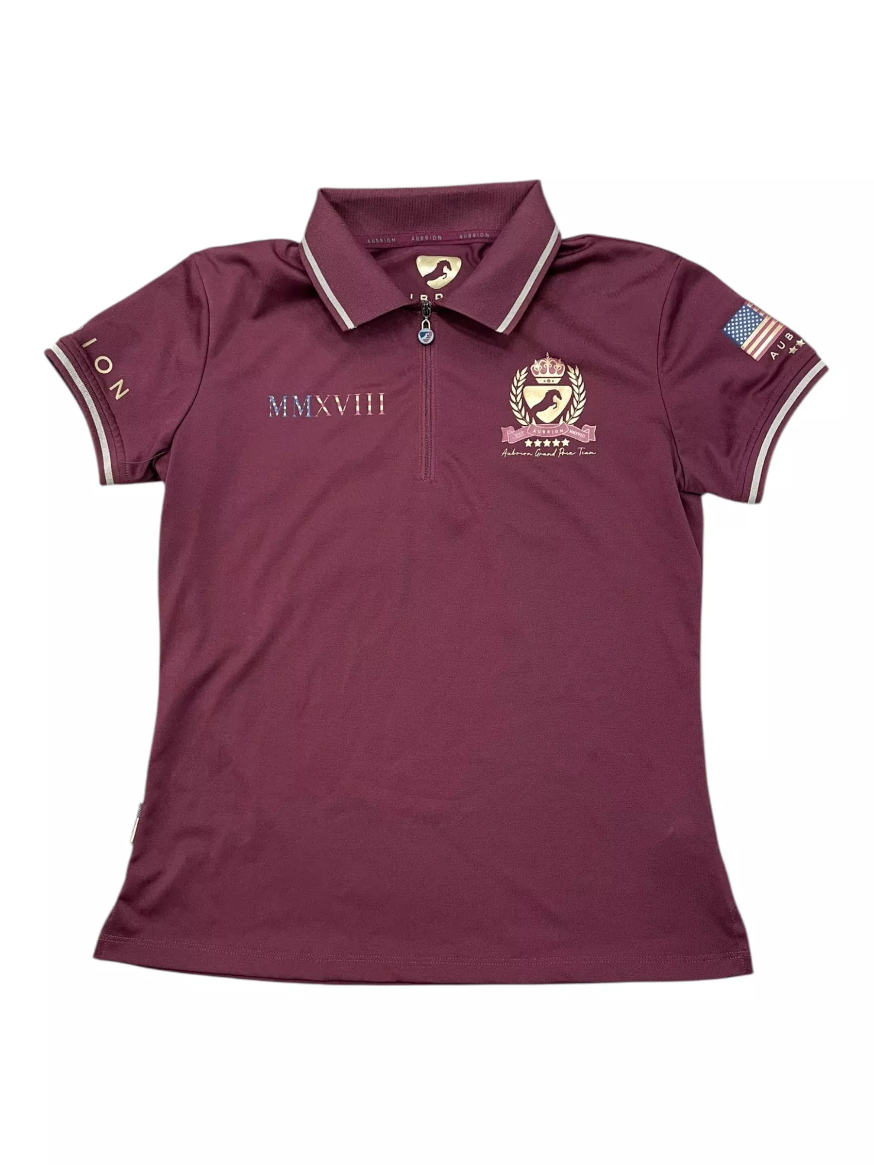 Aubrion SS Polo - Maroon - S - USED