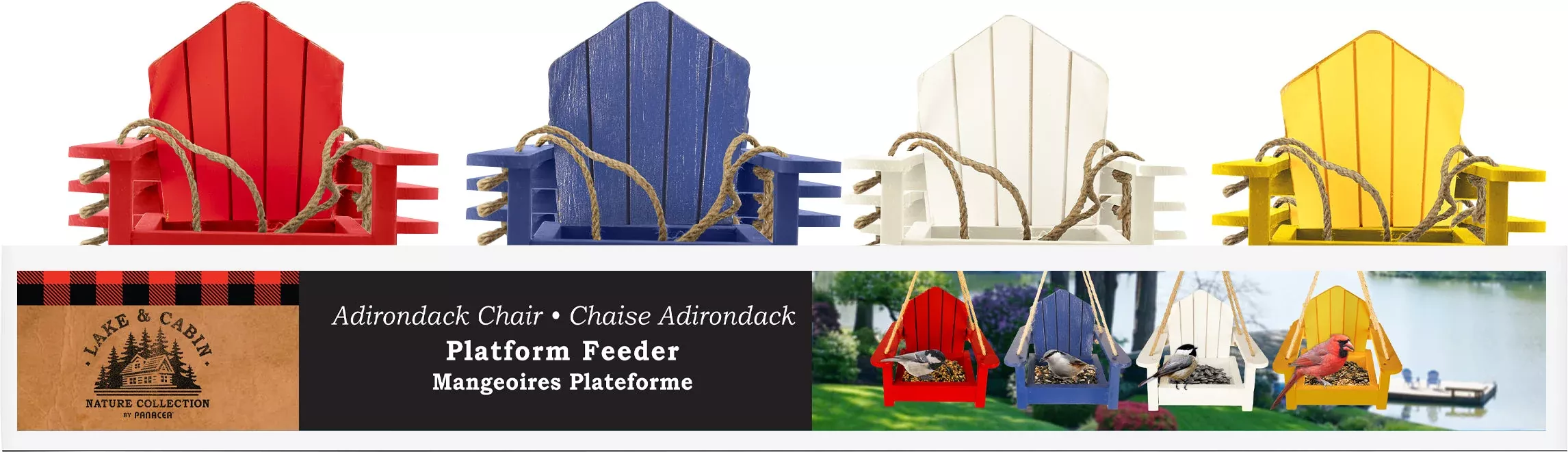 Audubon Adirondack Chair Platform Bird Feeder Assorted 1.5 lb Capacity