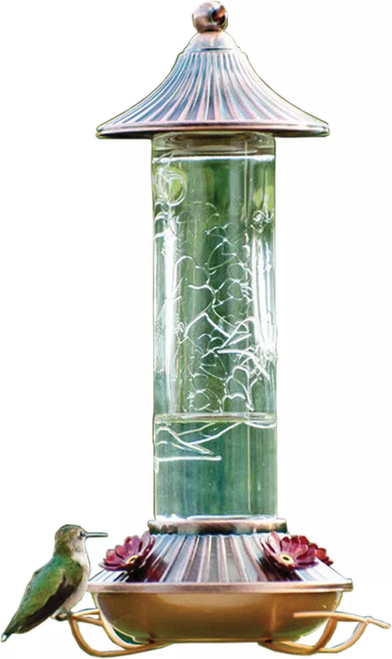 Audubon Embossed Glass Hummingbird Feeder 14 OZ Bronze