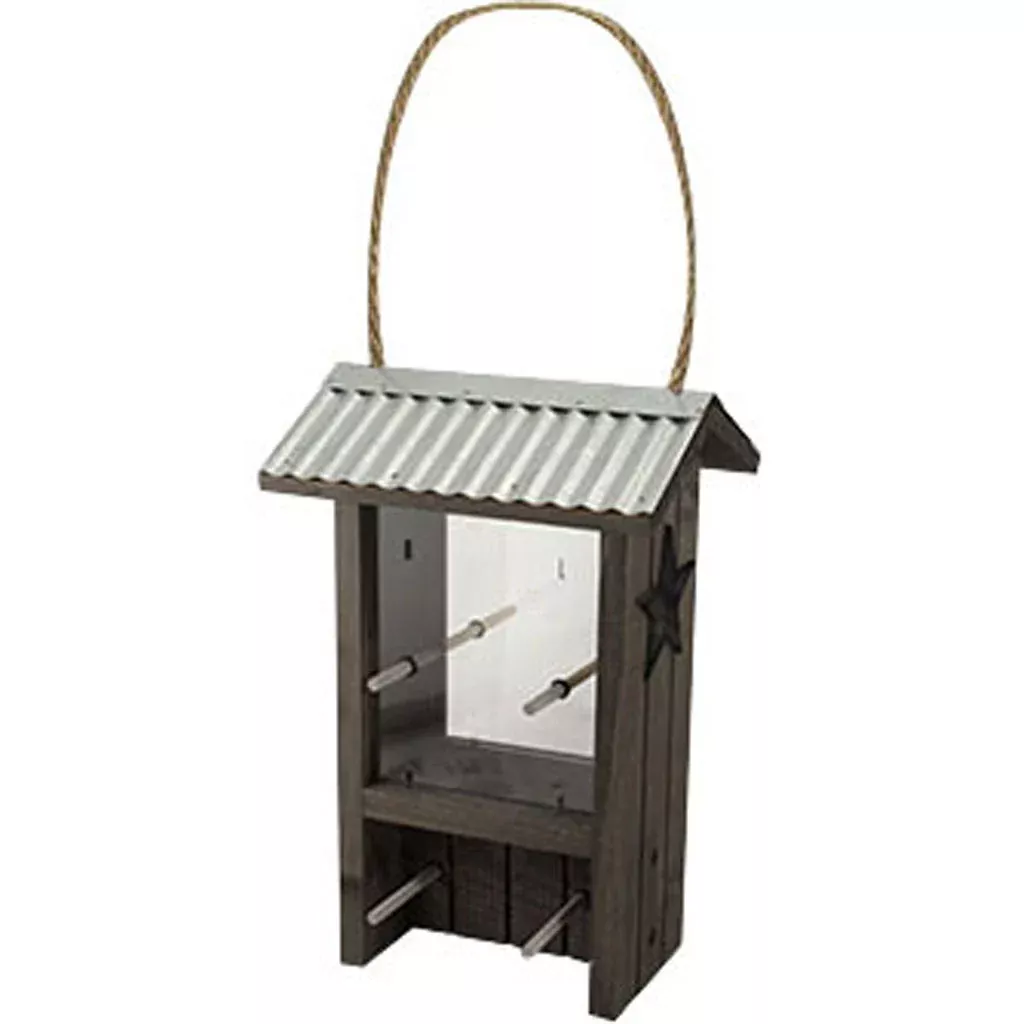 Audubon Rustic Farmhouse Finch Feeder, 1.25 lb Capacity, Natural