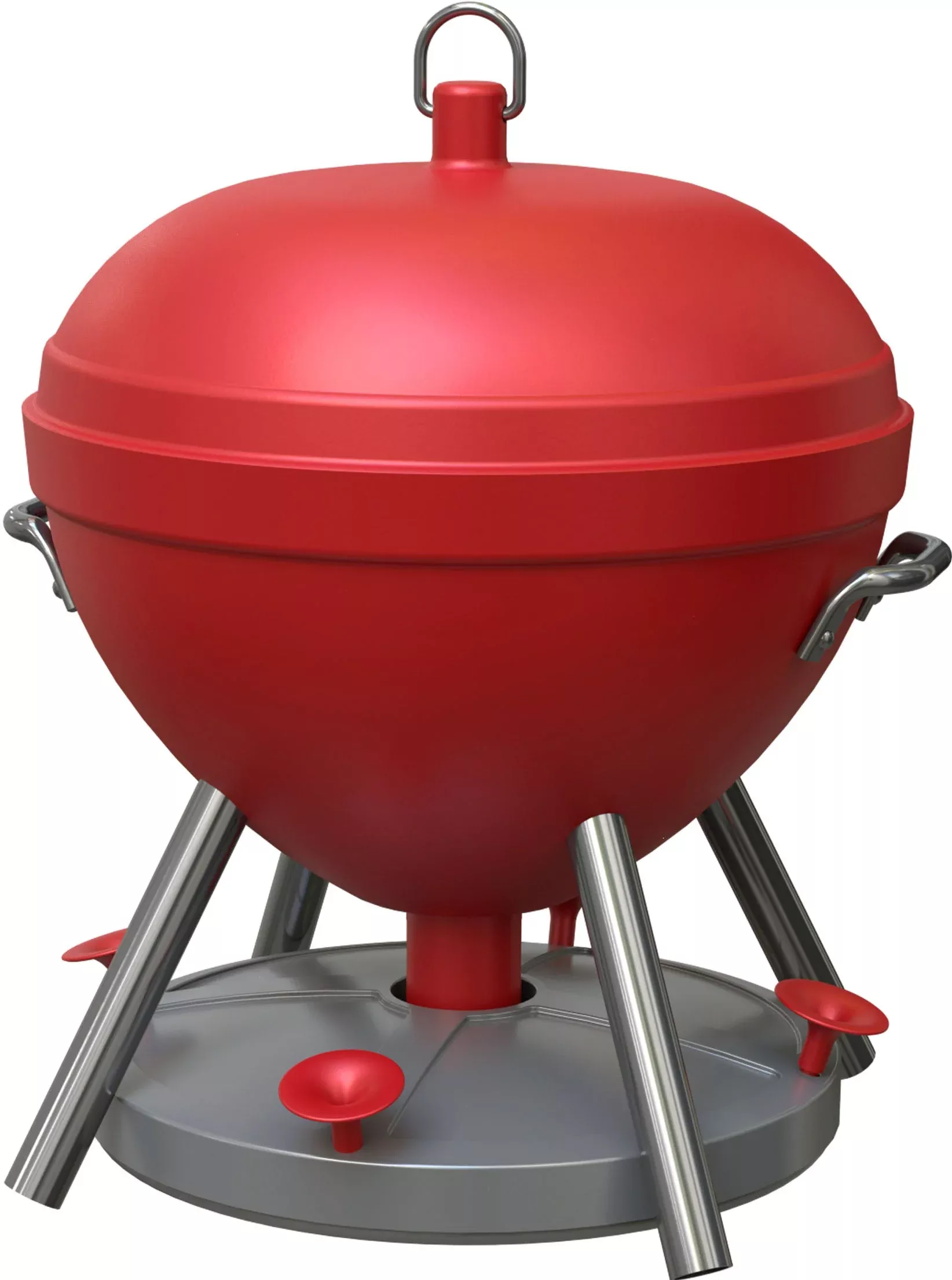 Audubon Wild Bird Lover's Kettle Grill Hummingbird Feeder Red
