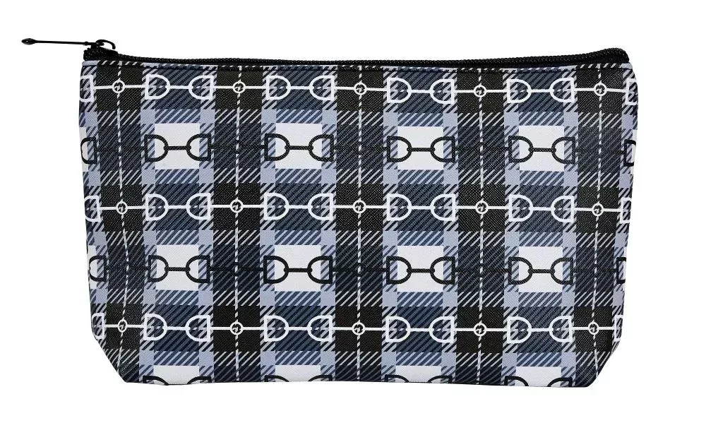 AWST Int'l Snaffle Bit Plaid Cosmetic Pouch