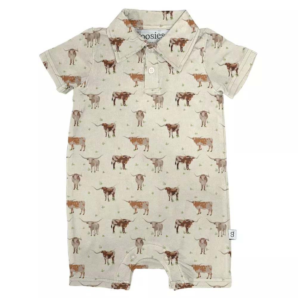 Baby Longhorn Cows Polo Romper
