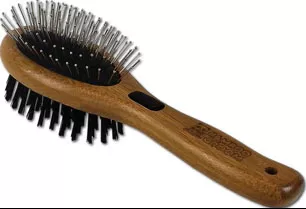 Bamboo Groom Combo Brush with Bristles & Pins – Small