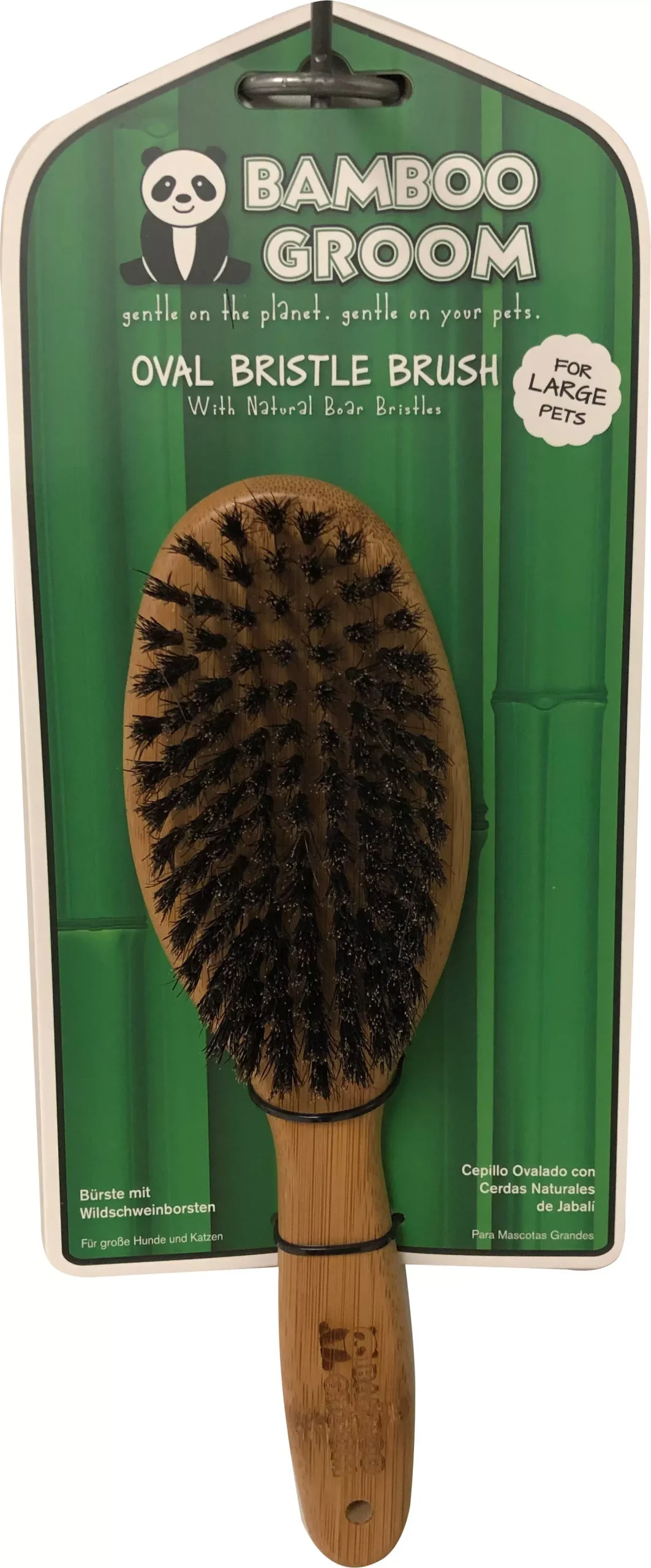 Bamboo Groom Oval Boar Bristle Brush Large