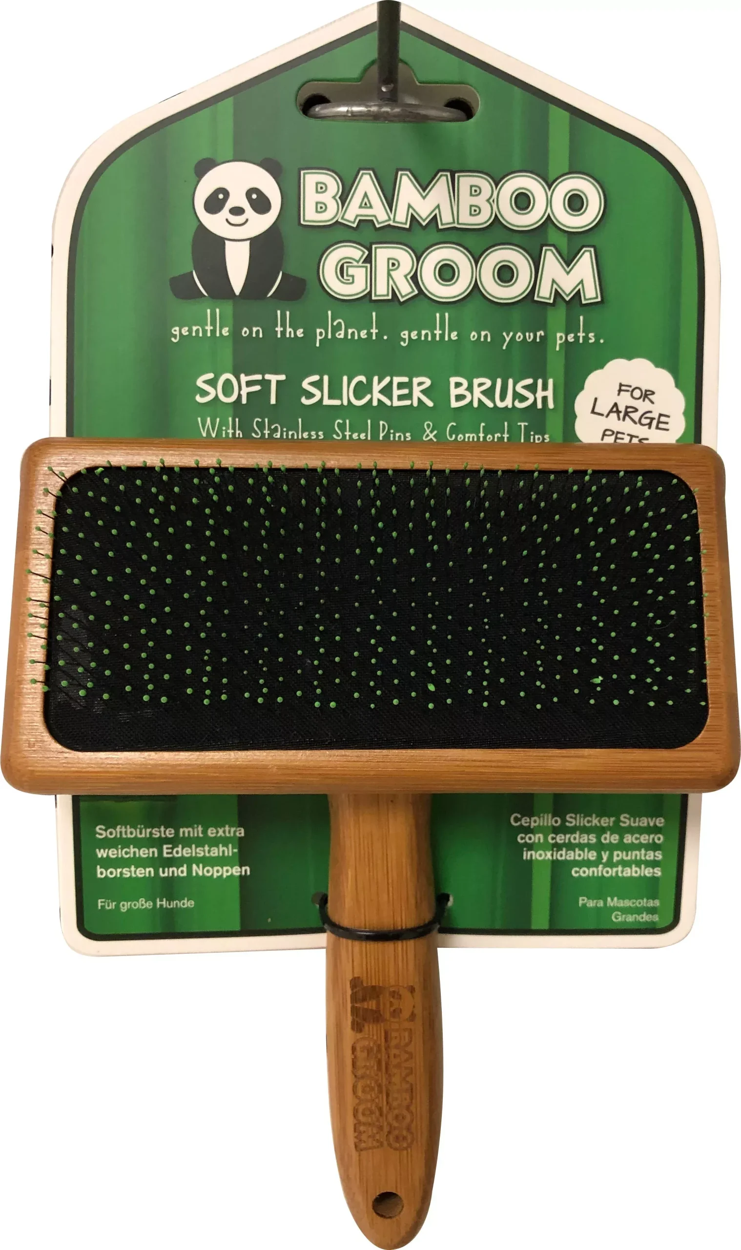 Bamboo Groom Soft Slicker Brush, Large