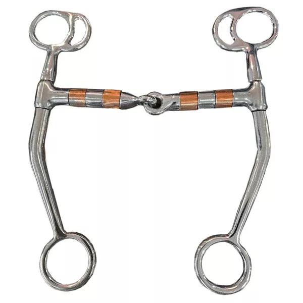 Bar H Equine Cavalry Shank Tongue Relief Bit W/Copper Roller