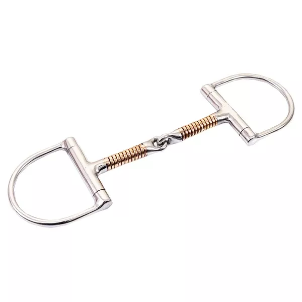 BAR H EQUINE D Ring Racing Snaffle Stainless Steel w/ Broken Mouth Copper