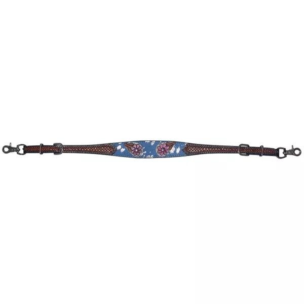 Bar H Equine Premium Hand Tooled Leather Wither Strap Stainless Steel Hardware