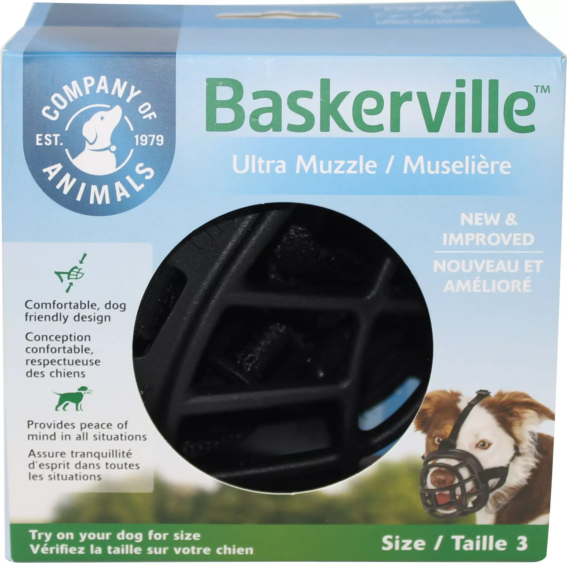 Baskerville Ultra Moldable Dog Muzzle Size 3 Black