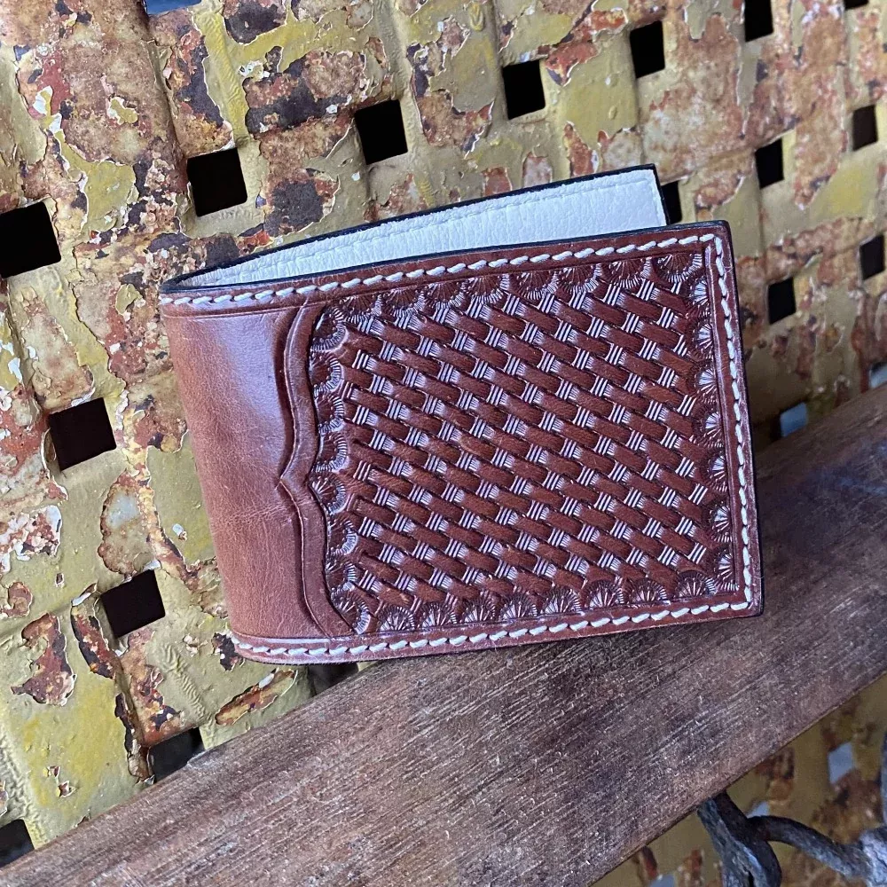 Basketweave Tooled Card Holder