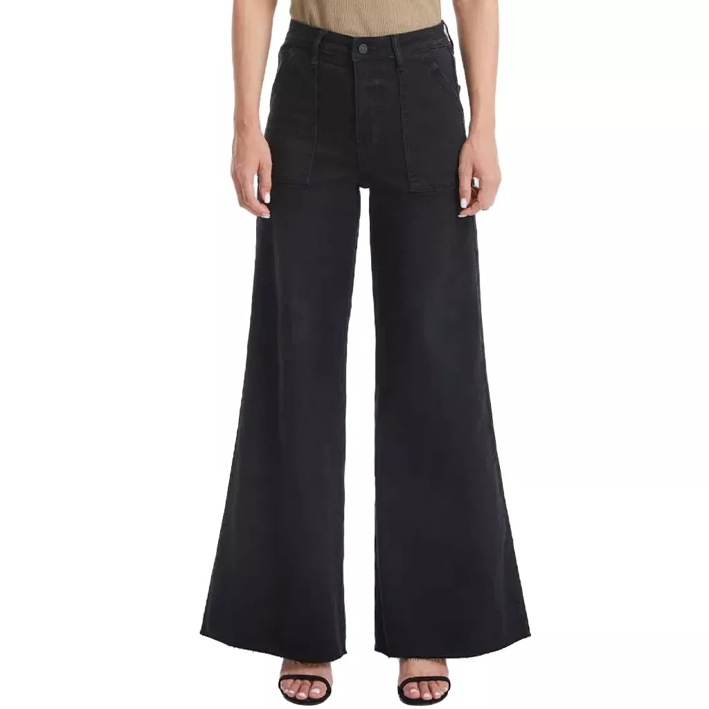 Bayeas Utility Patch Pocket High Rise Wide Leg Jean
