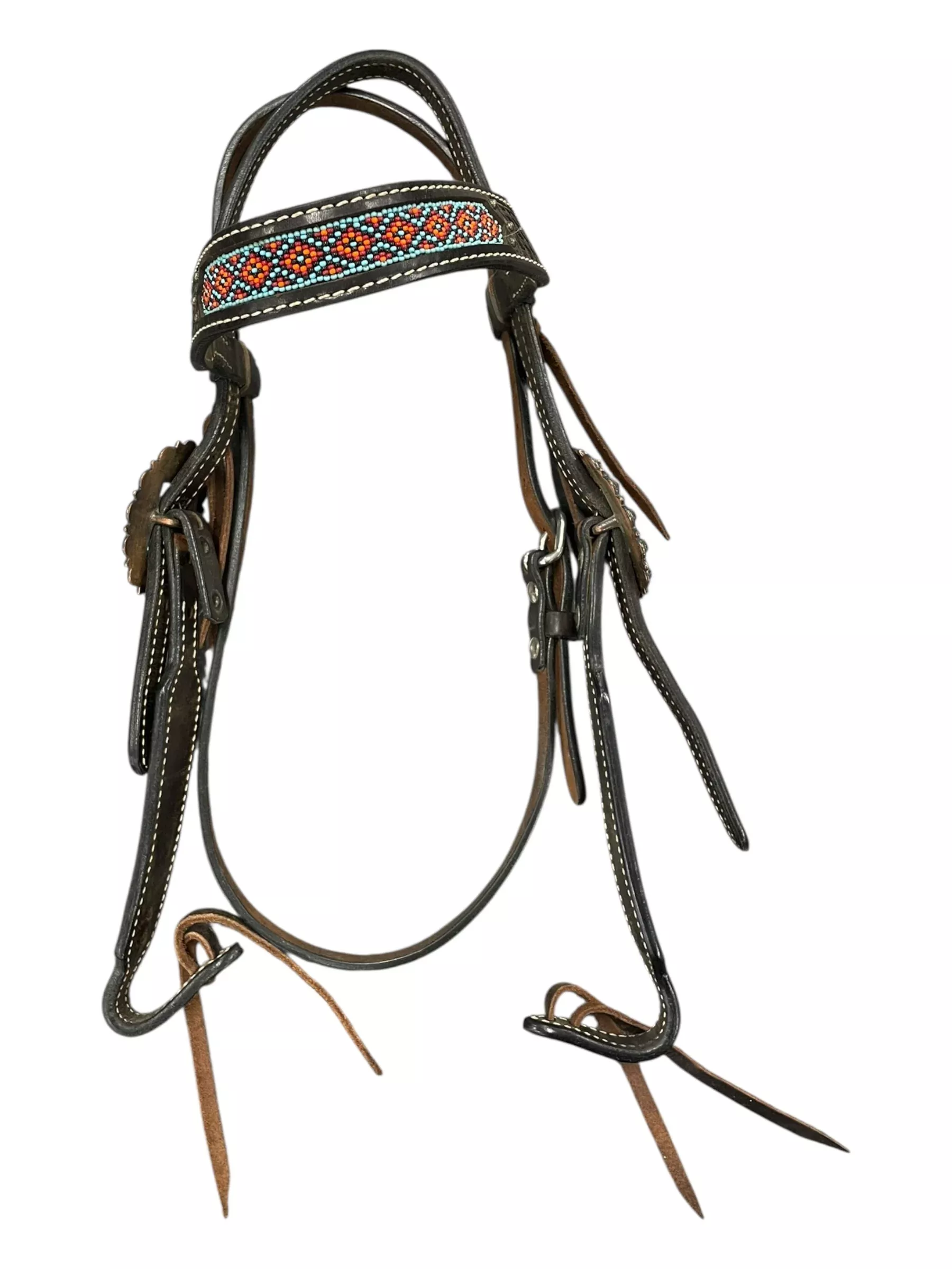 Beaded Headstall - Brown/Multi - Est. H/S - USED