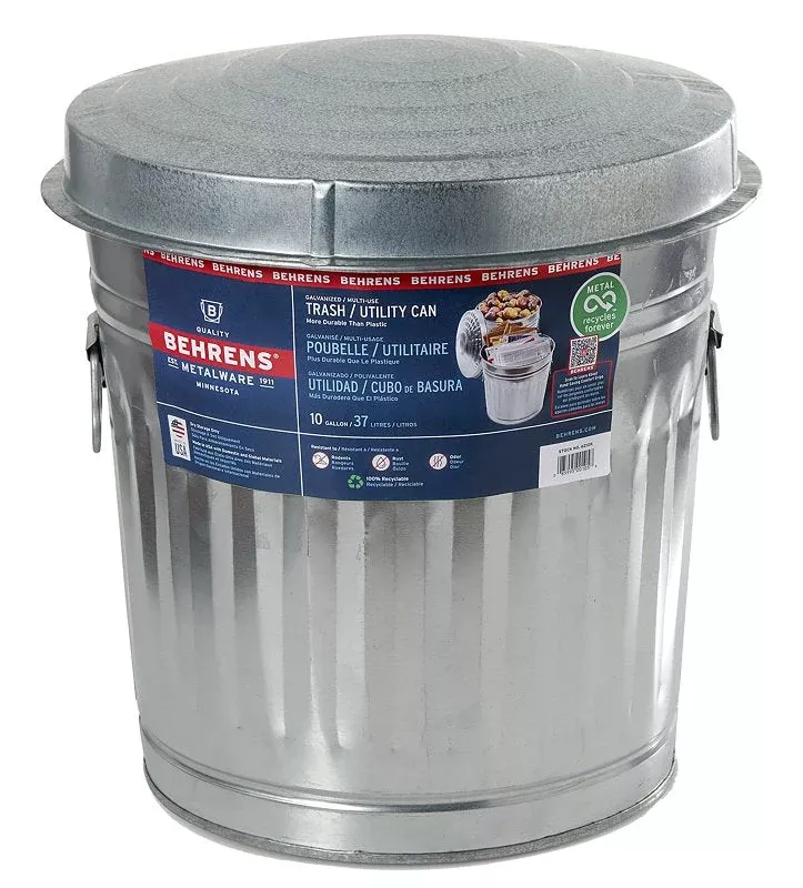 Behrens Galvanized Steel Pet Food Container, 10 Gallon