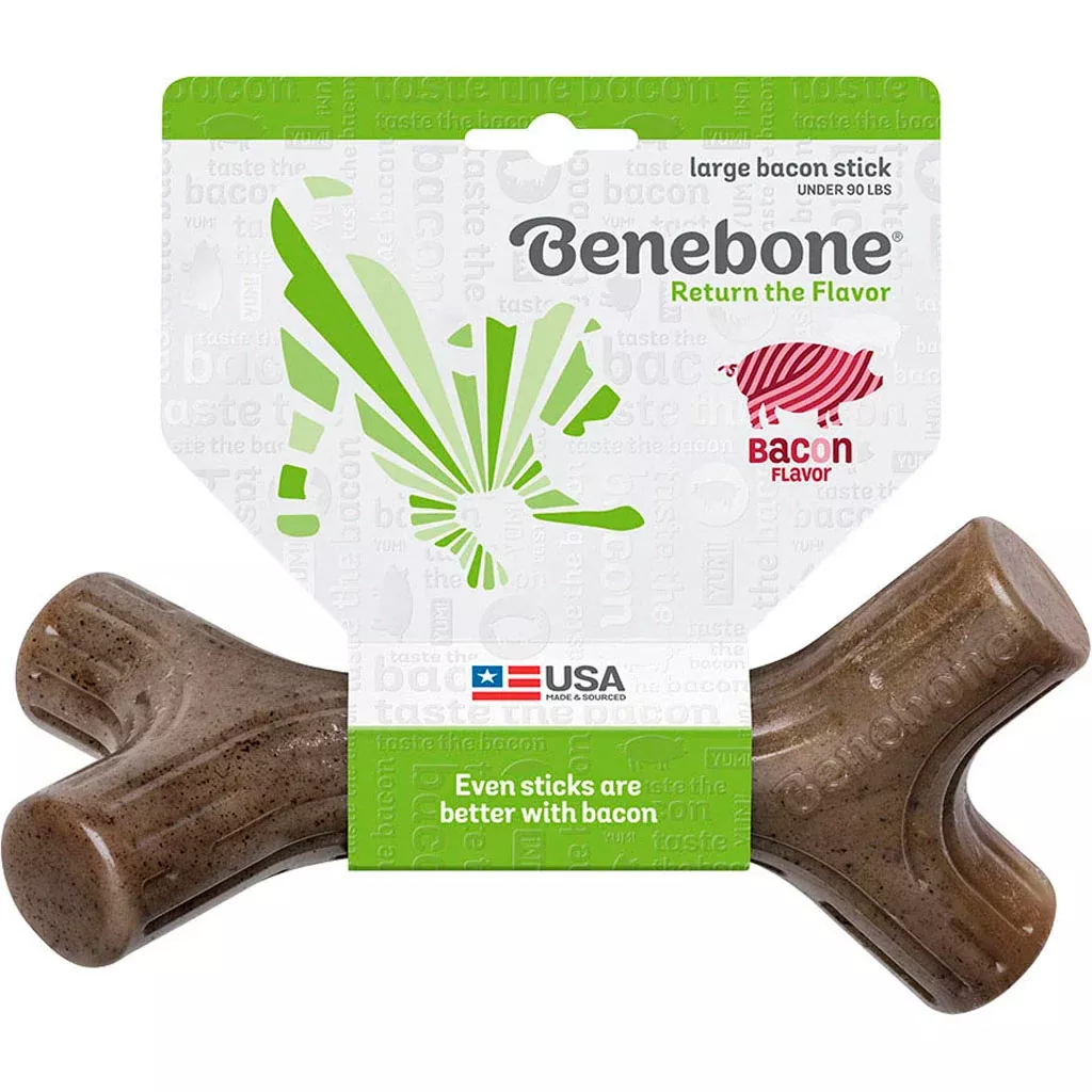 Benebone Bacon Stick Dog Chew, Bacon, Large