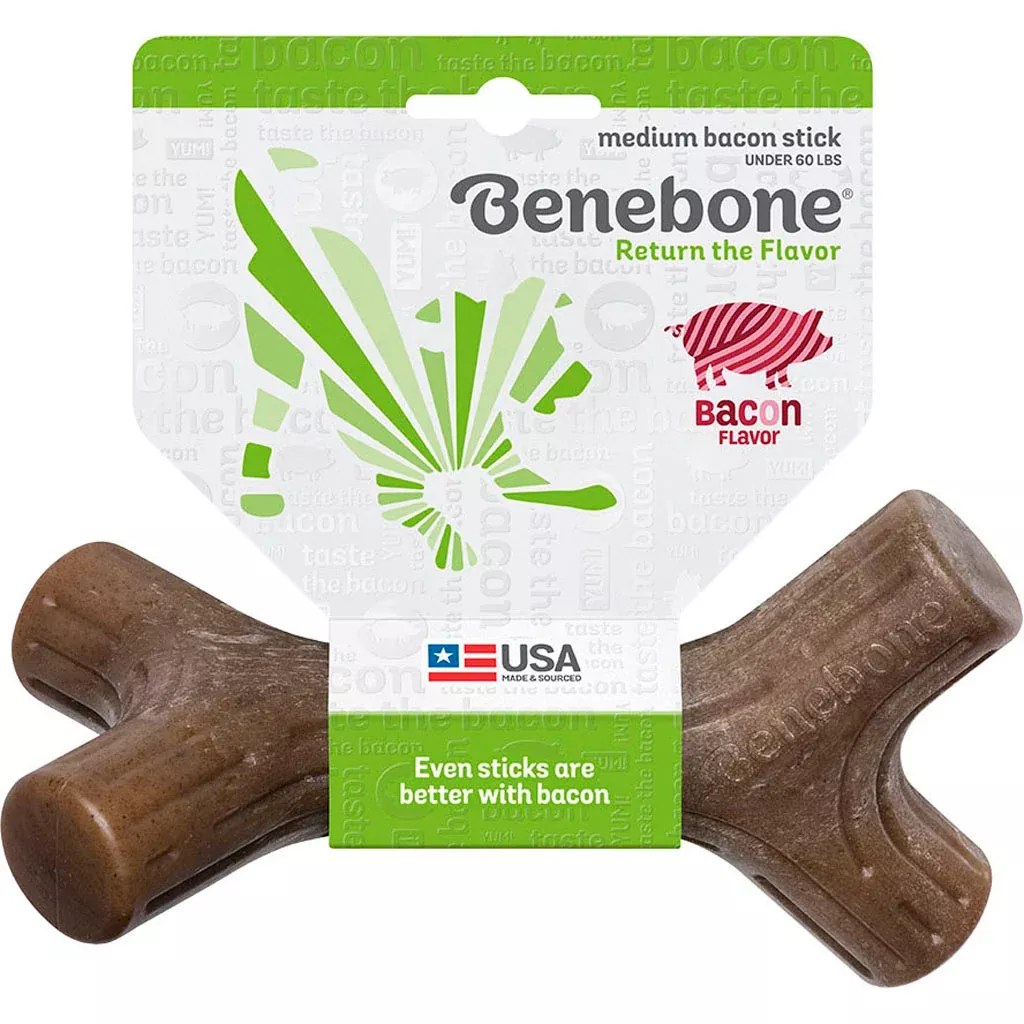 Benebone Bacon Stick Dog Chew Medium Bacon