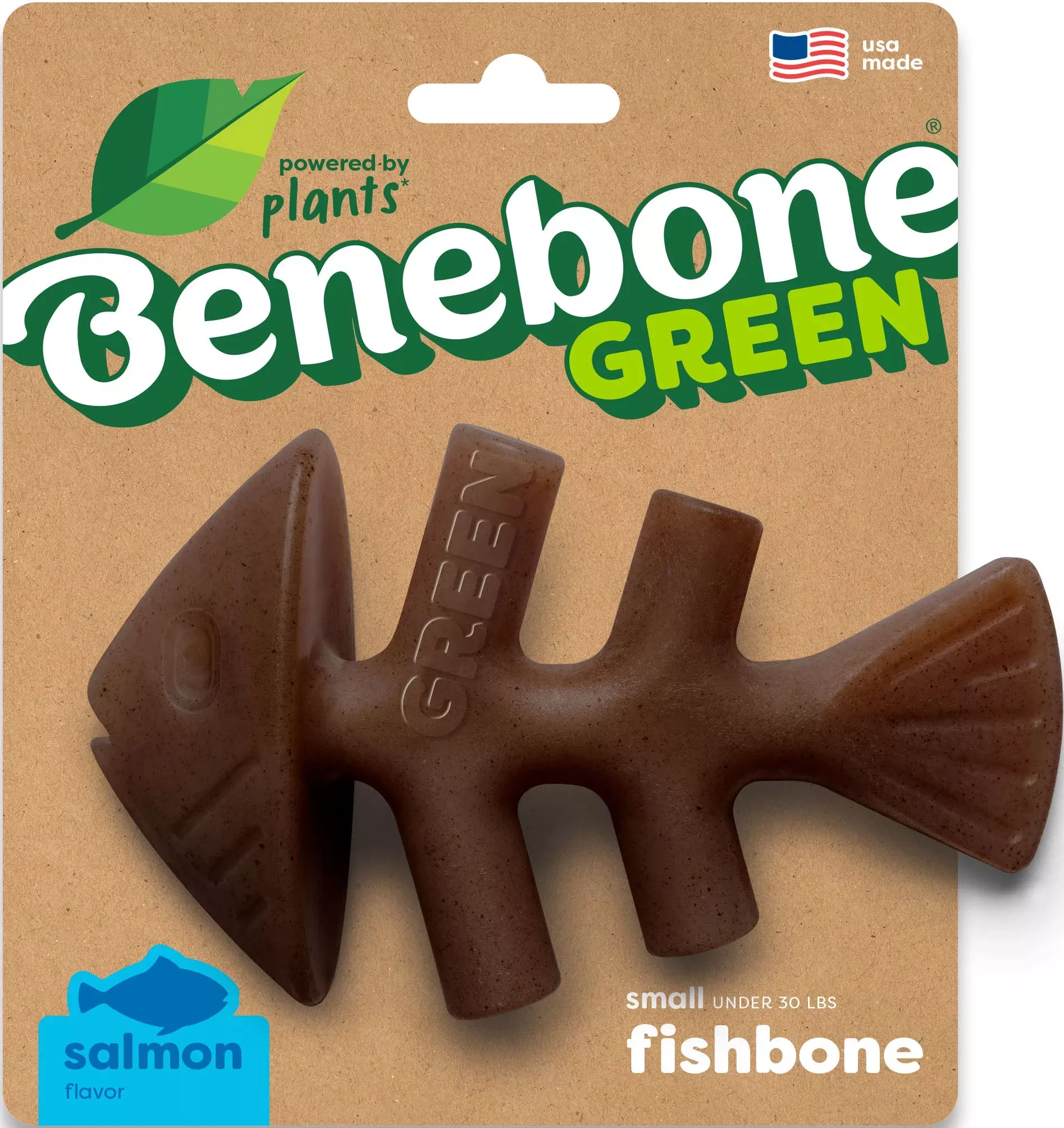Benebone Fishbone Dog Chew, Small, Salmon