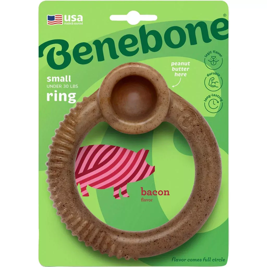 Benebone Ring Dog Chew, Small, Bacon