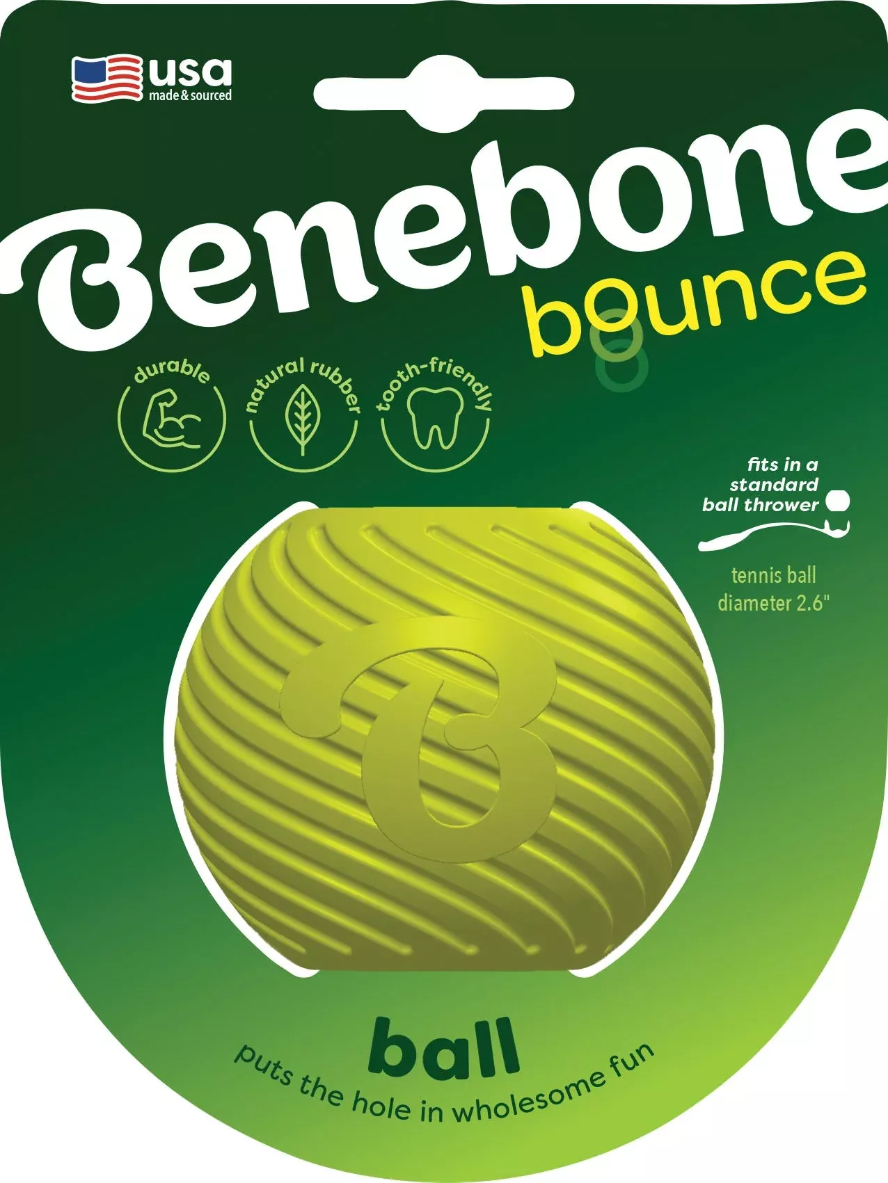 Benebone Rubber Ball Dog Toy Medium