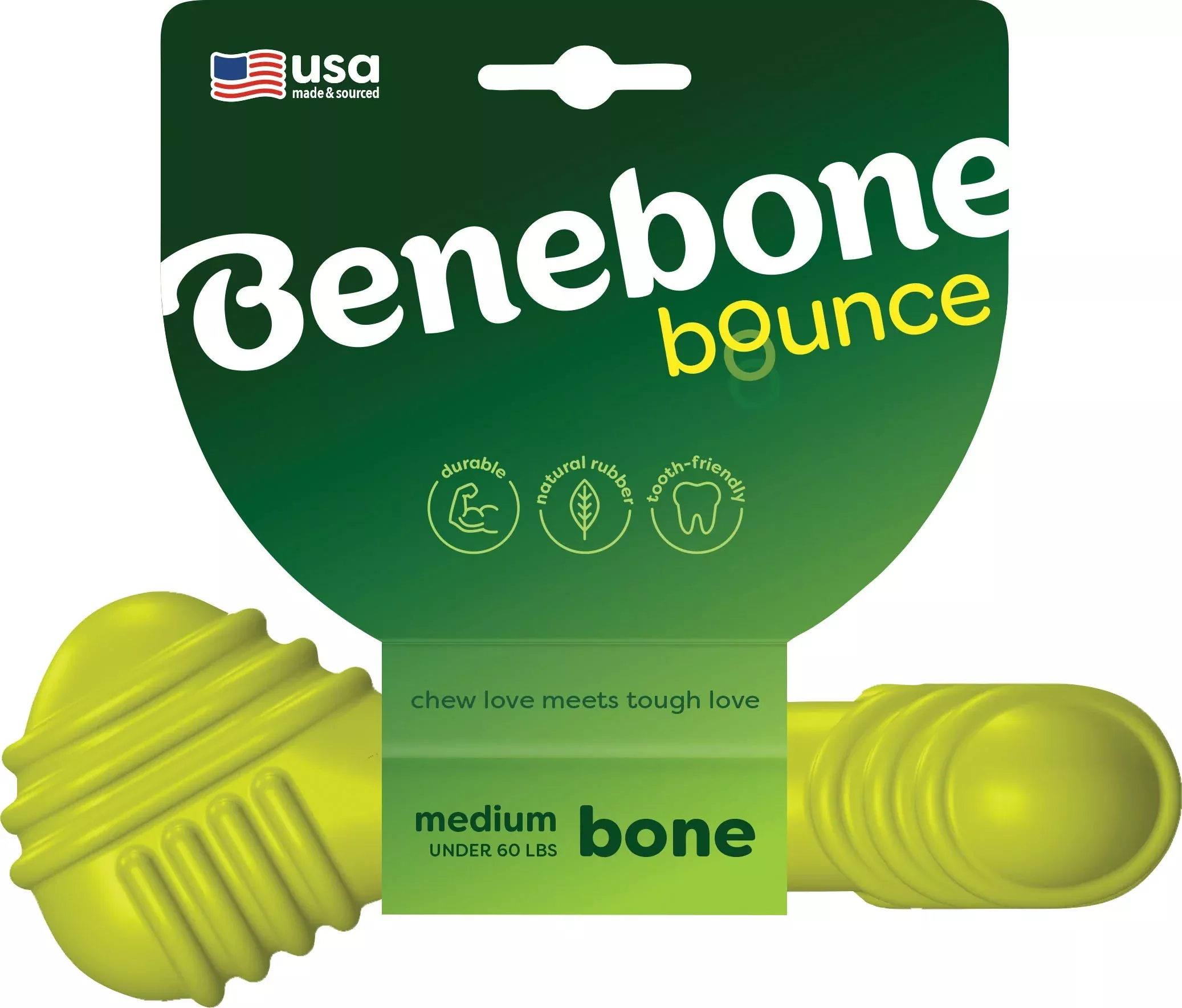 Benebone Rubber Bone Dog Chew Medium