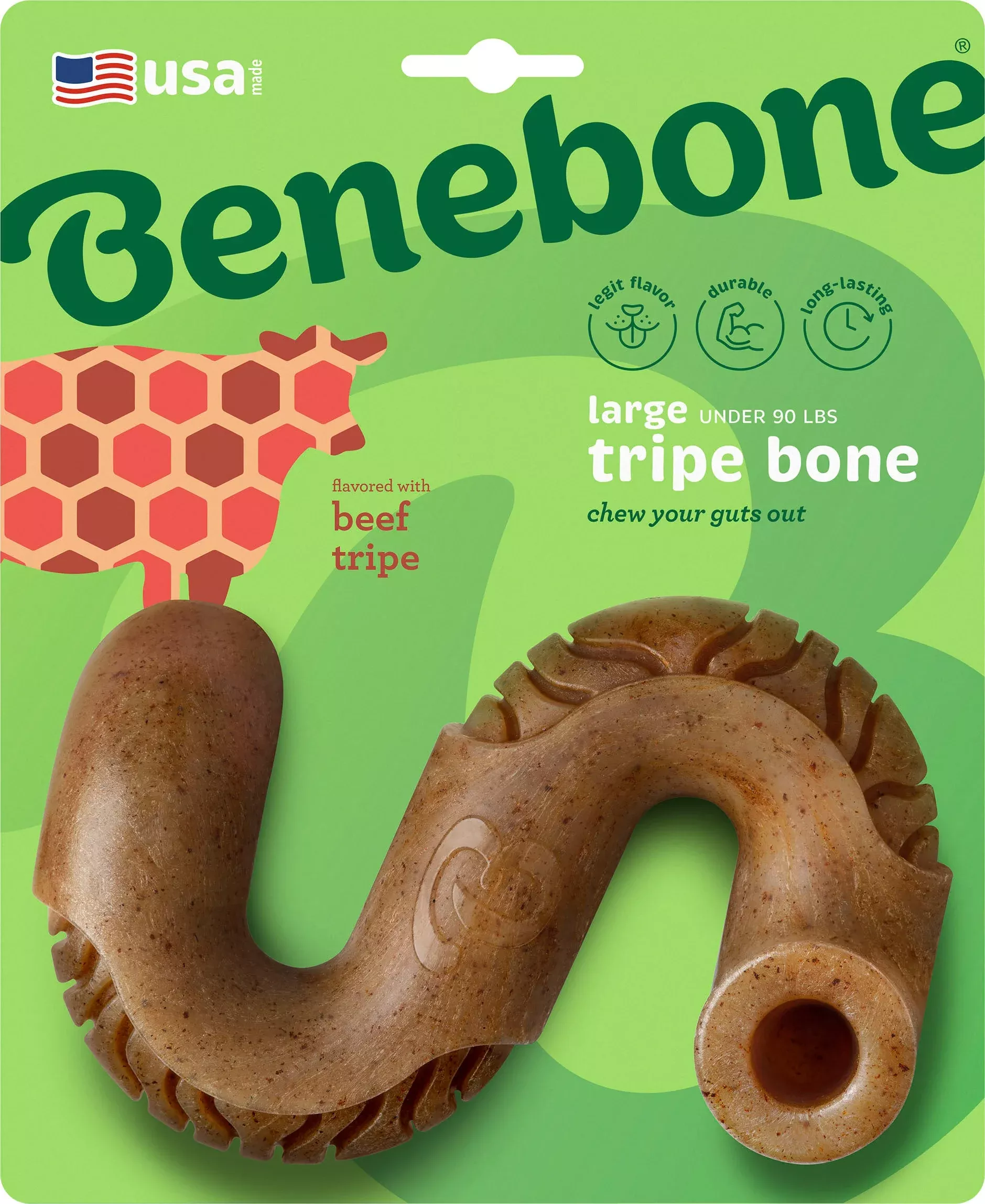 Benebone Tripe Bone Dog Chew Beef Tripe Large