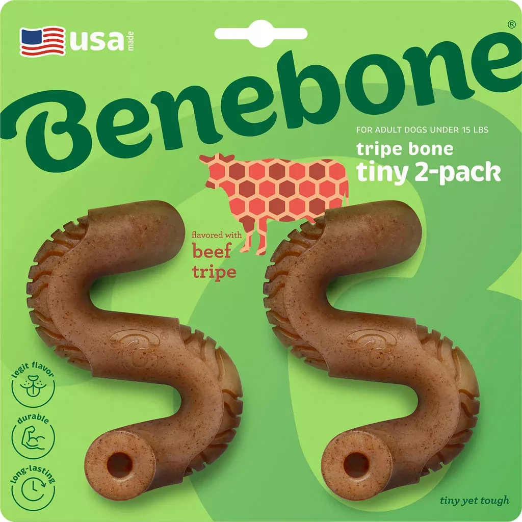 Benebone Tripe Bone Dog Chew, Beef Tripe, Tiny