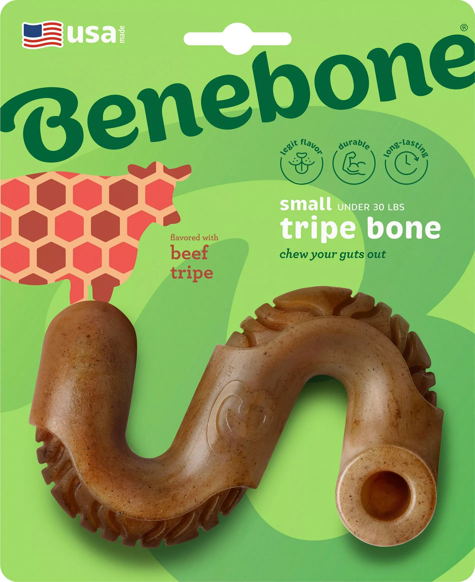 Benebone Tripe Bone Dog Chew, Small, Beef Tripe