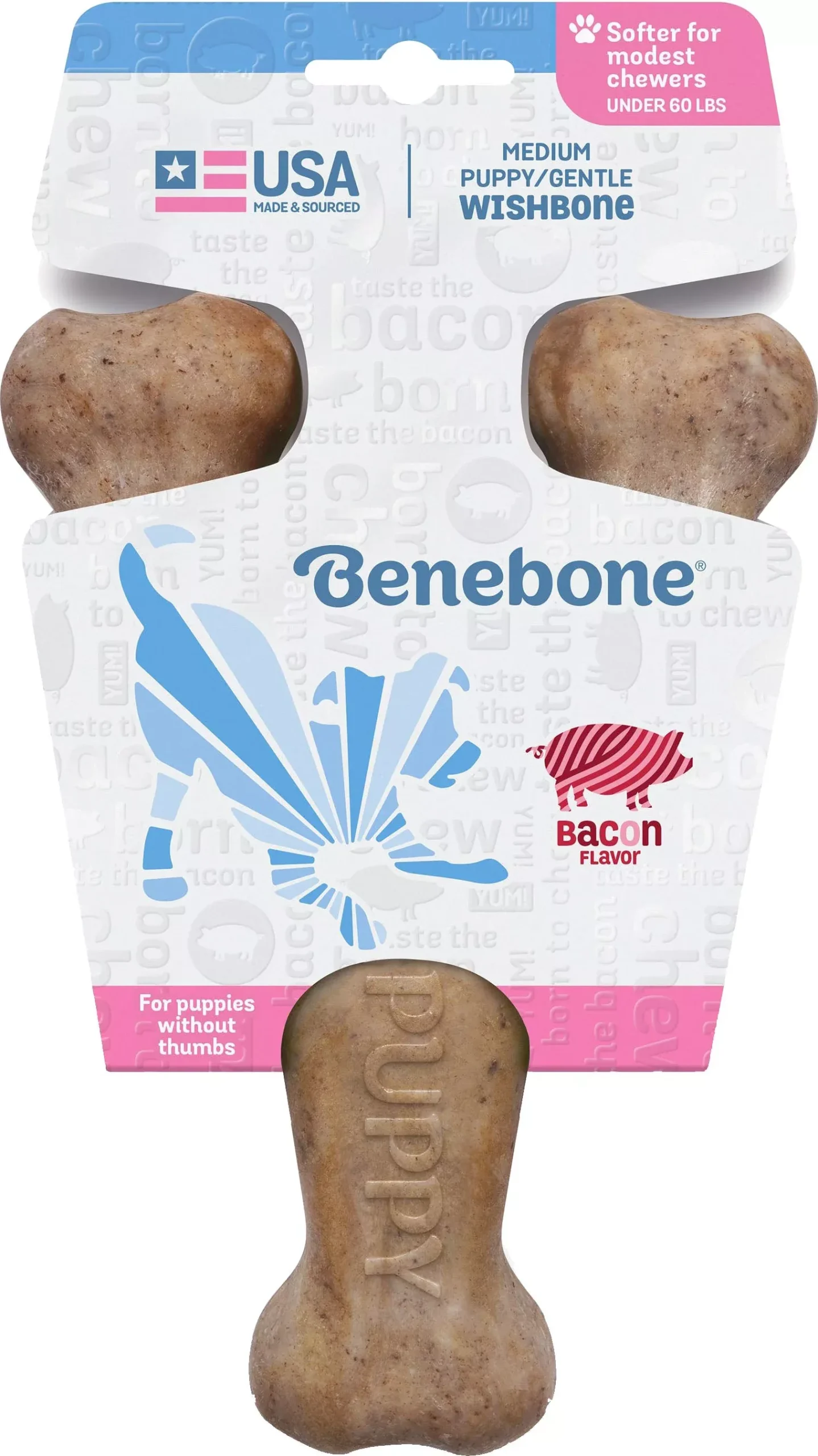 Benebone Wishbone Puppy Dog Chew Medium Bacon