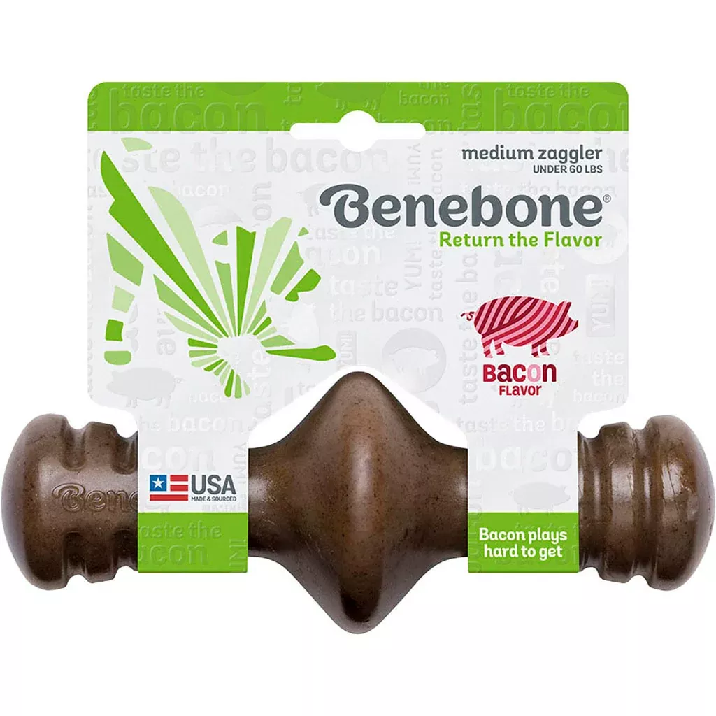 Benebone Zaggler Bacon Dog Chew Medium