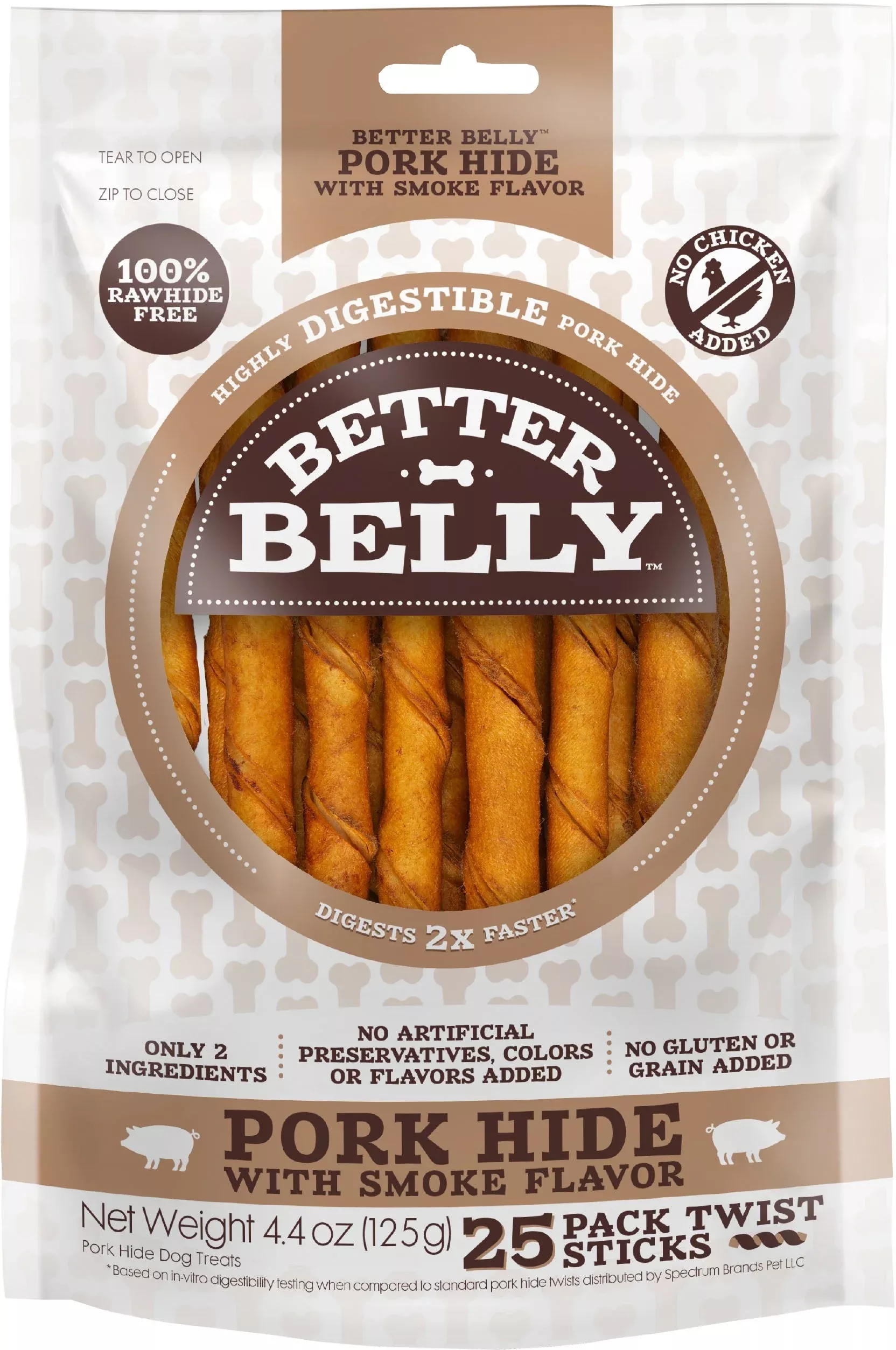 Better Belly Porkhide Twists Dog Chew 25 Pack