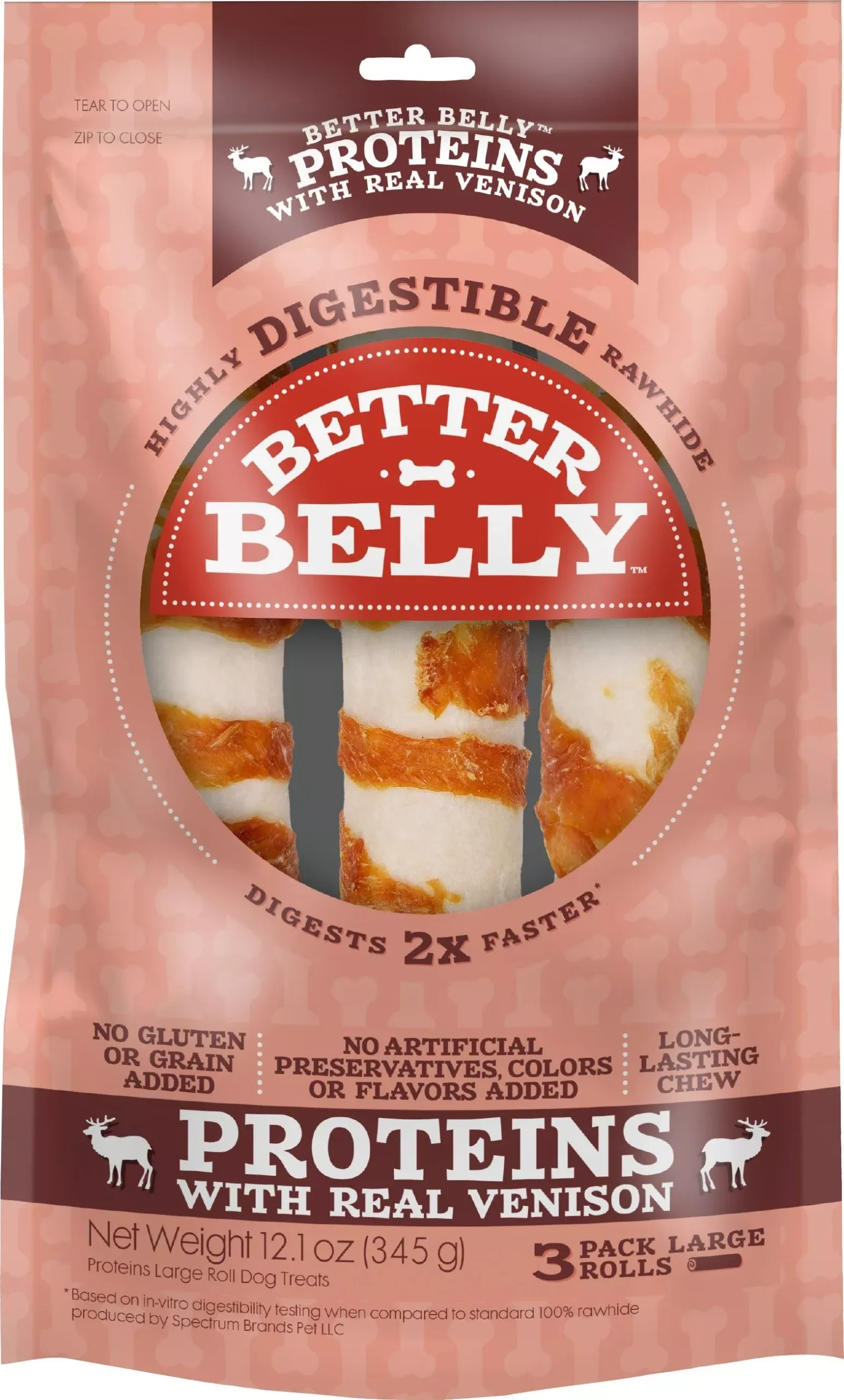 Better Belly Protein Rolls Large 3 Pack Venison