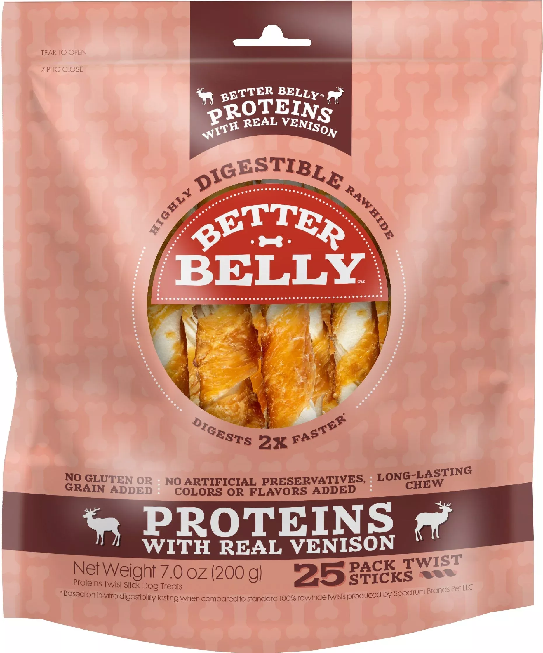 Better Belly Protein Twists, 25 Pack, Venison