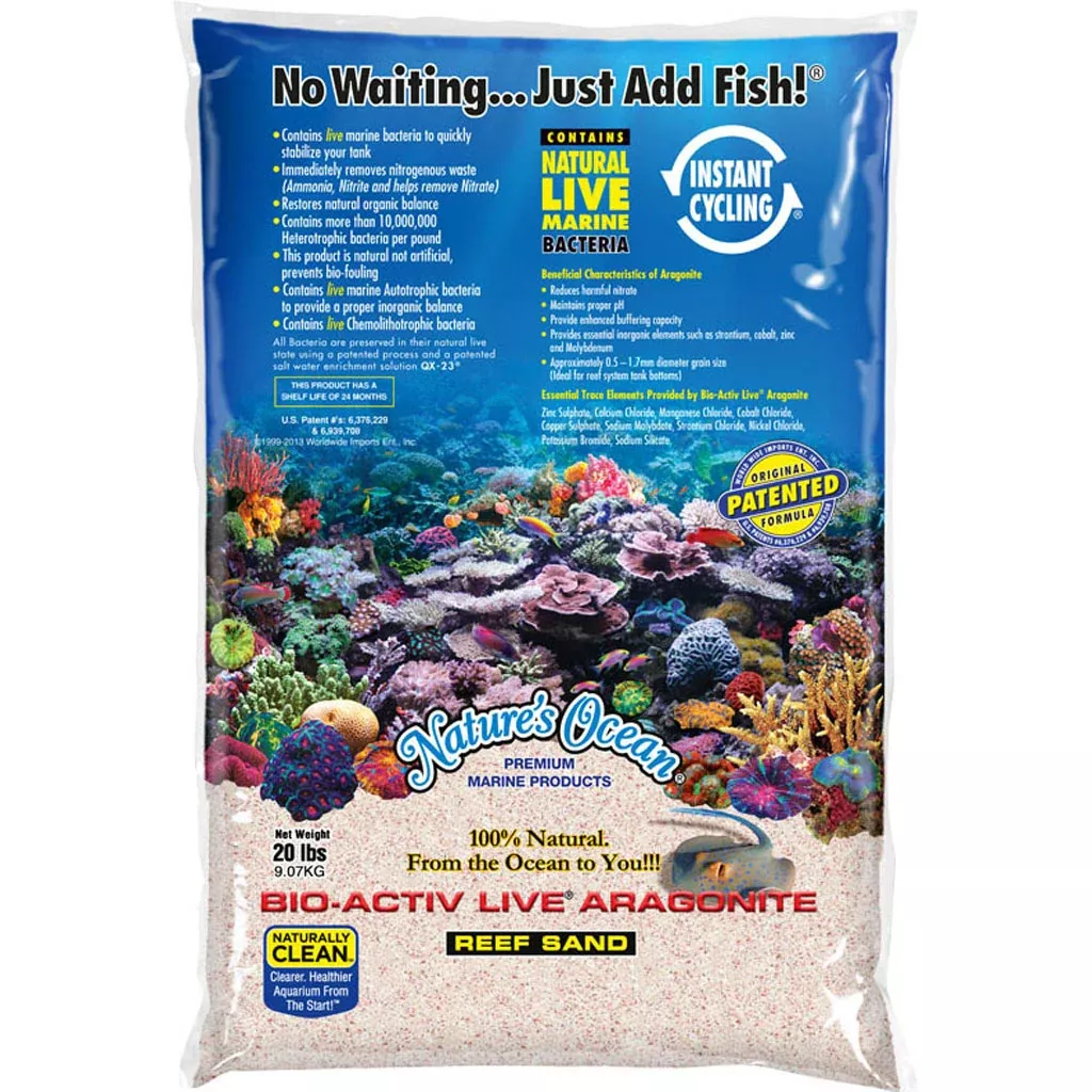 Bio-Active Live Aragonite Natural Reef Sand Pink 20 lb