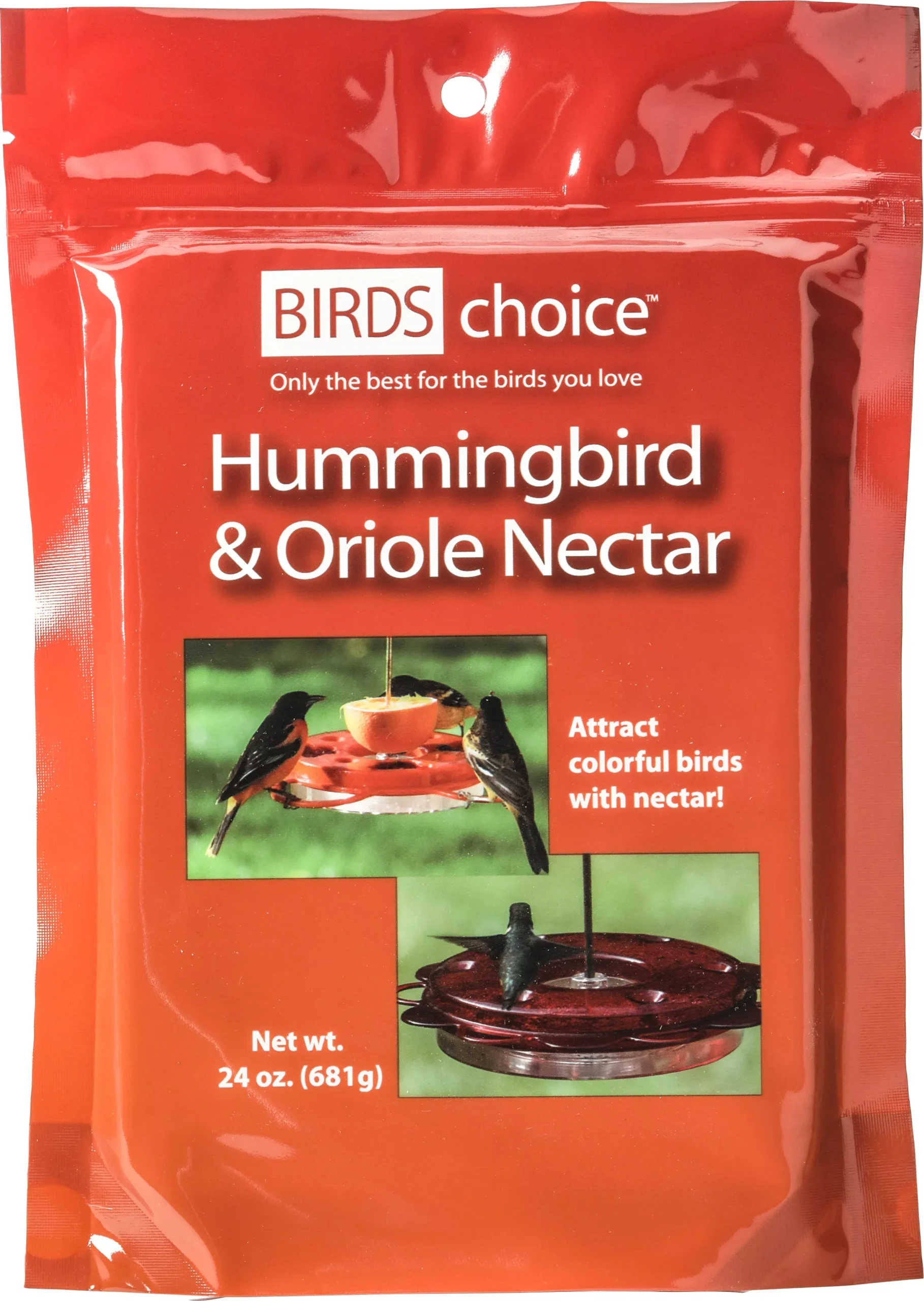 Bird's Choice Hummingbird and Oriole Nectar Pouch 24 Oz