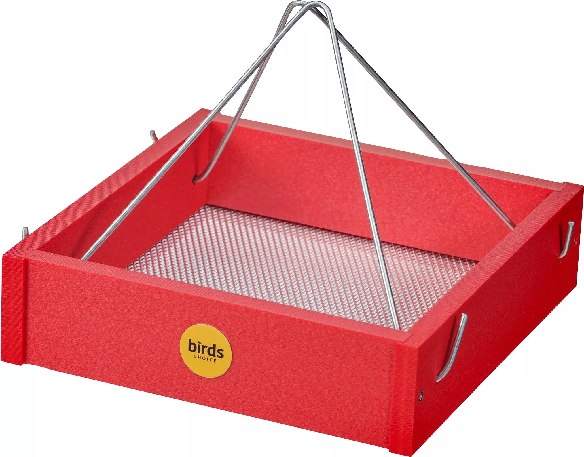 Bird's Choice Recycled Plastic Hanging Tray Feeder 1.5 lb Capacity Red