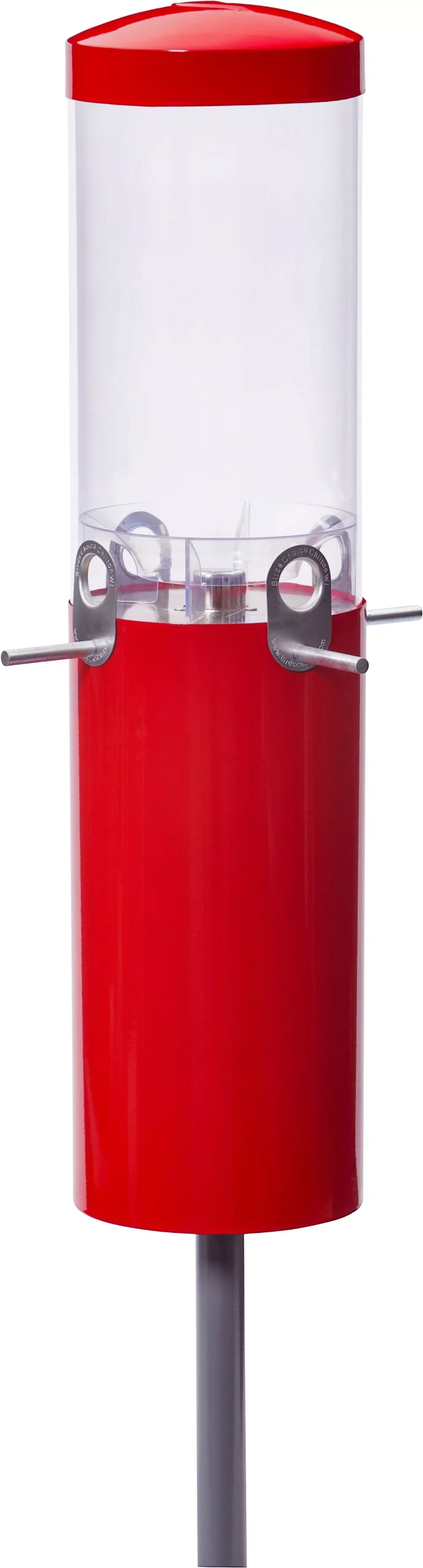 Bird's Choice Squirrel-Proof Bird Feeder with Pole & Baffle, Red, 1 Gallon
