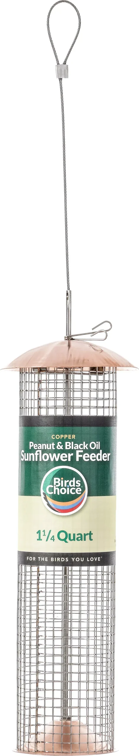 Bird's Choice Sunflower & Peanut Feeder, Copper, 1 lb Capacity