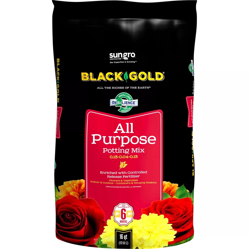 Black Gold All Purpose Potting Mix with CRF, 16 qt