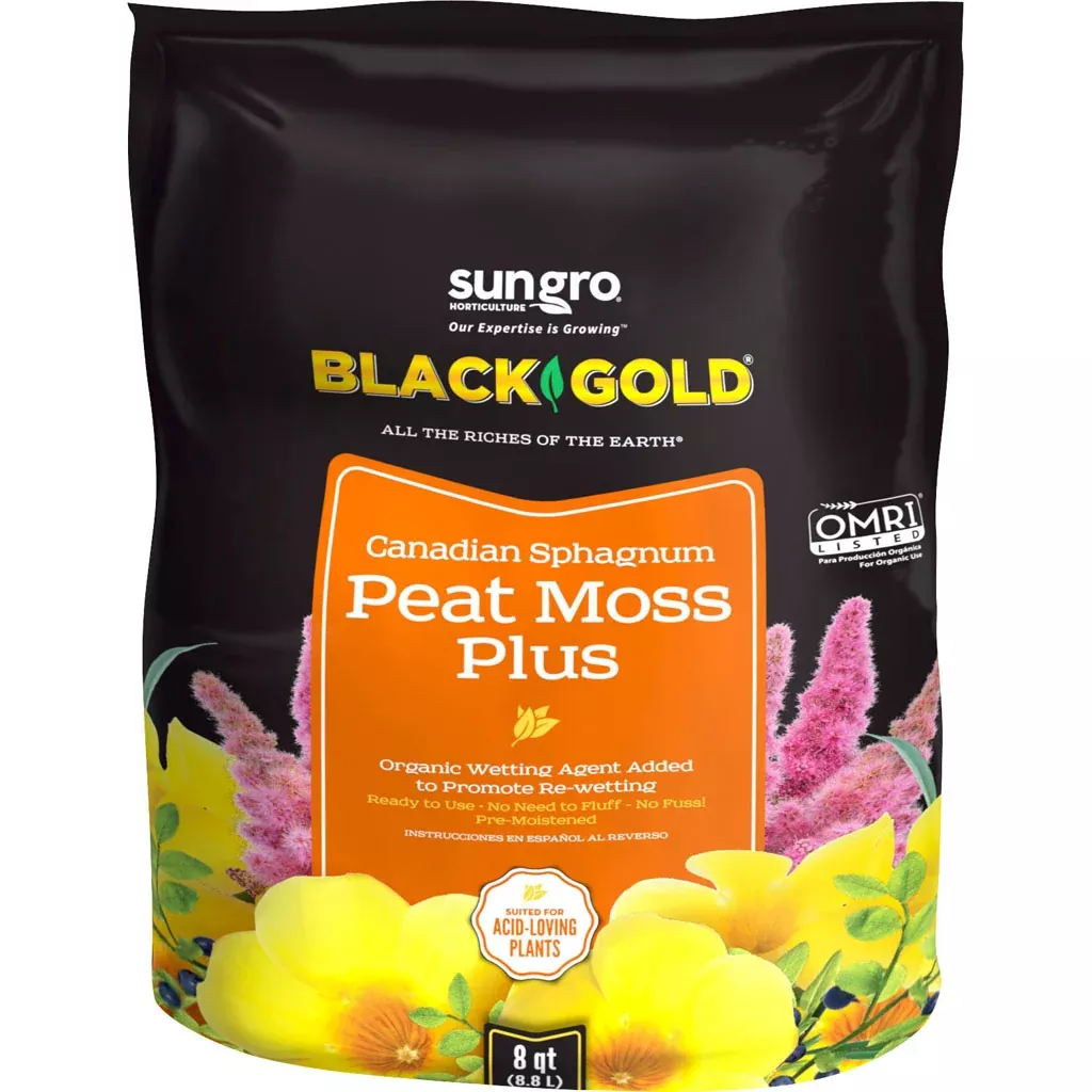 Black Gold Peat Moss Plus, 8 qt