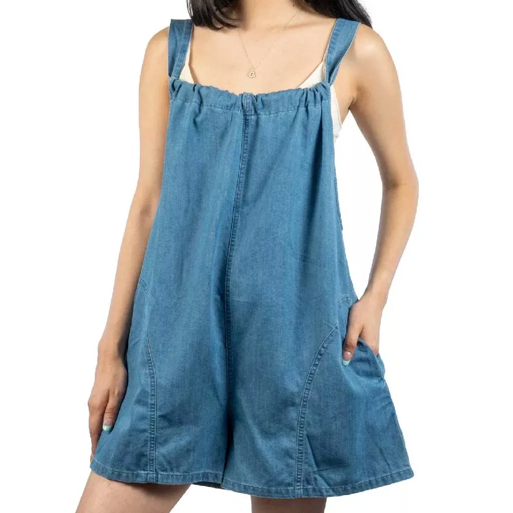 Blue Sleeveless Romper
