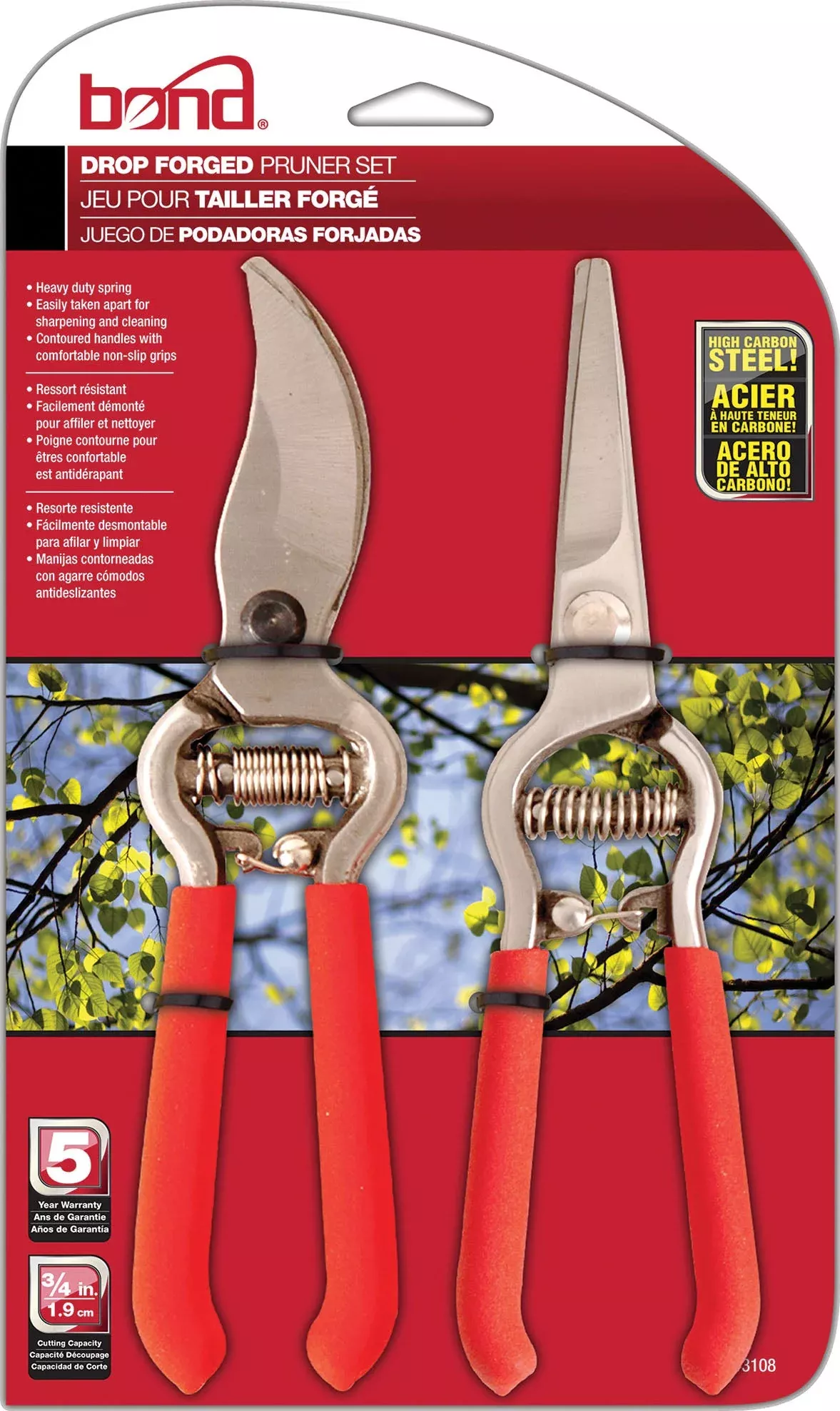 Bond Drop-Forged Pruner Red 8 in