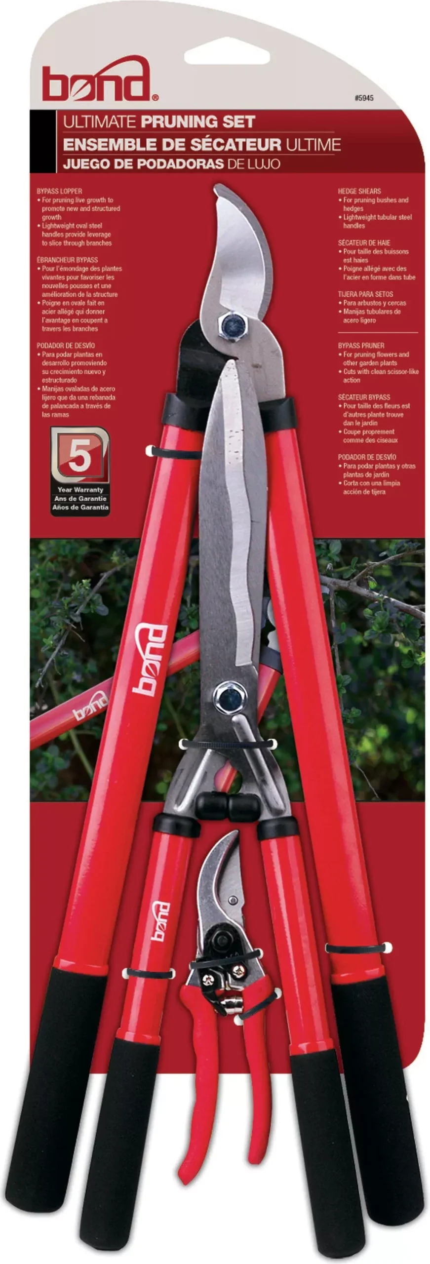 Bond Lopper, Hedge Shear & Pruner Combo Set, 3-Piece