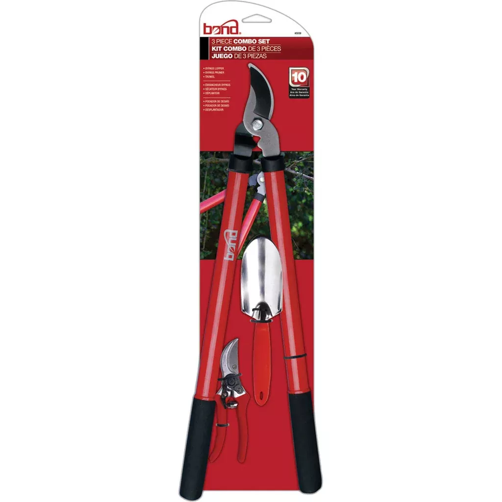 Bond Lopper, Pruner & Trowel Combo Set, 3 Piece, Red